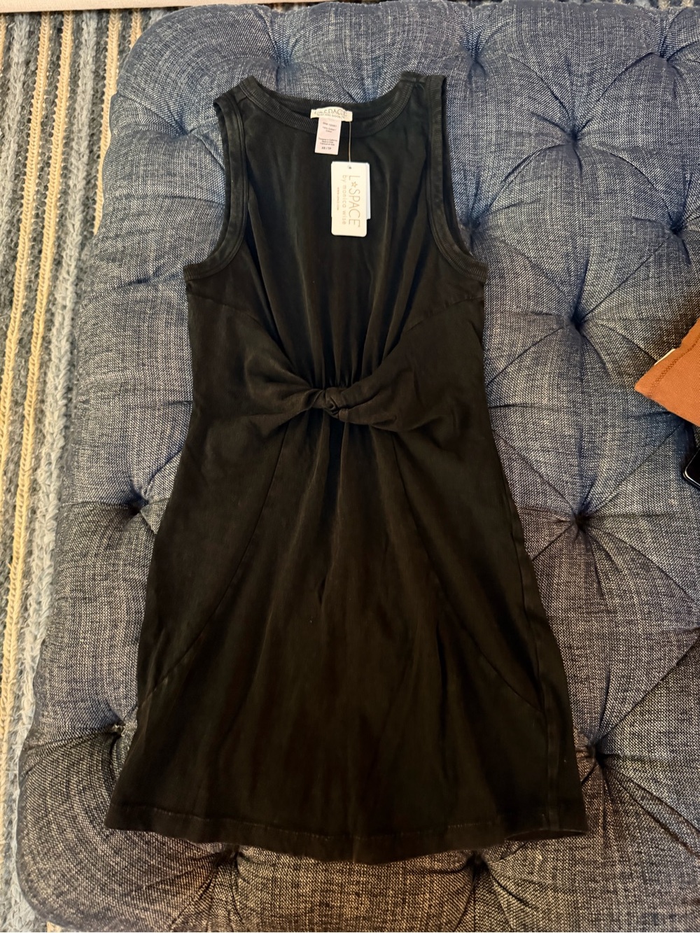 l*space Black Knot-Front Sleeveless Mini Dress